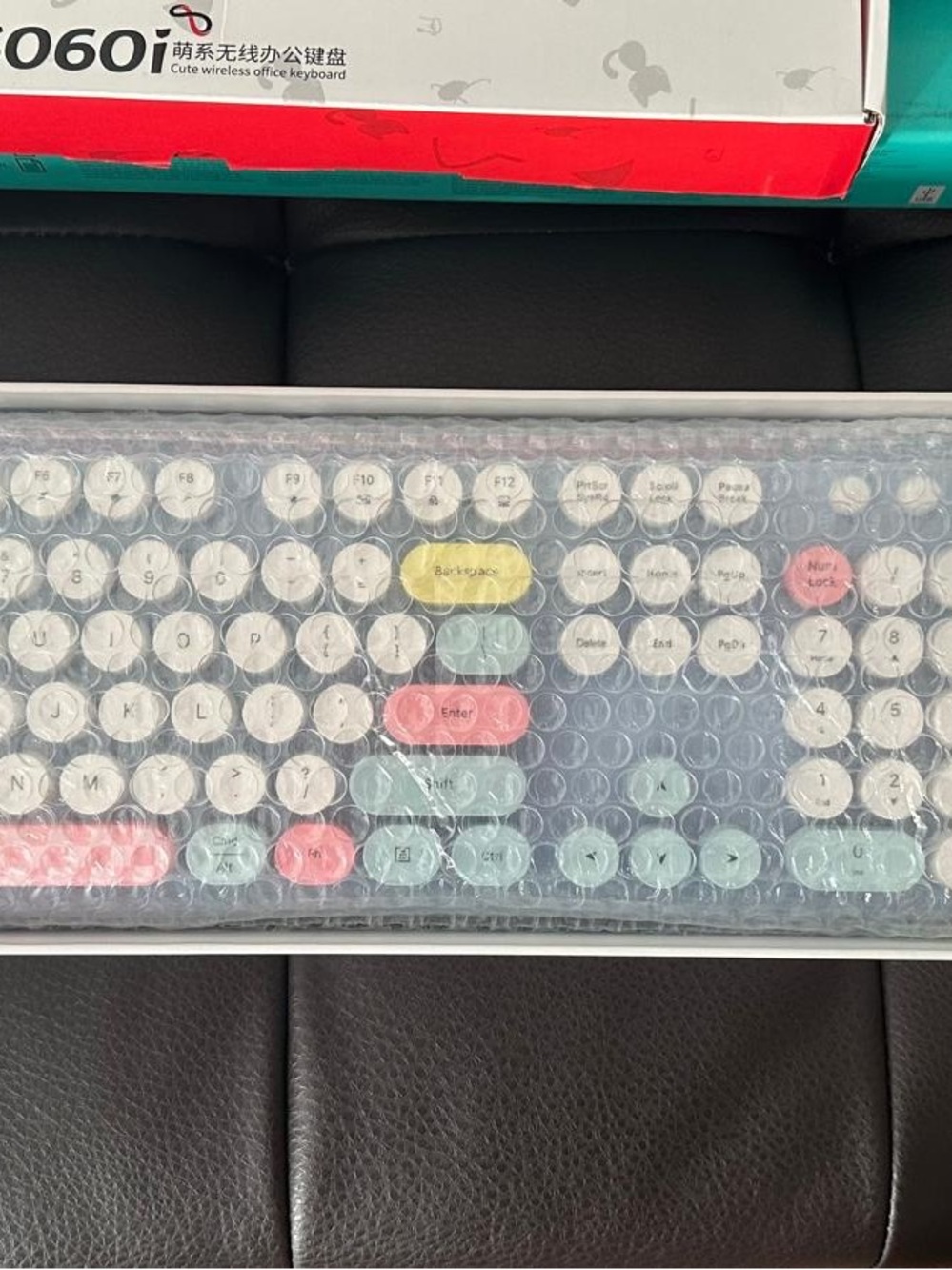 Cute Wireless Office Keyboard with Mouse Combo - Cute Candy Colours